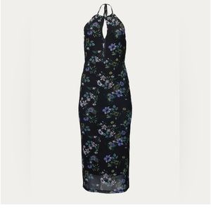 AFRM - Kalina Black Mesh Floral V-Neck Midi
Dress Size XL
